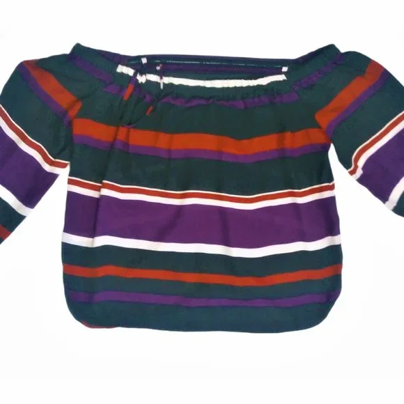 I-N-C Womens Striped Pullover Blouse, Multicoloure - Picture 2 of 10